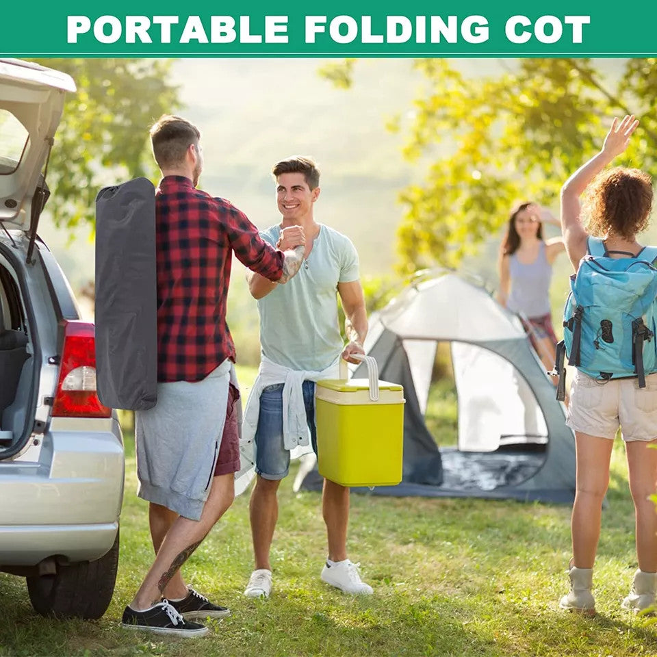 Heavy-Duty Camping Cot for Adults with Soft Detachable Pad & Water-Resistant Frame