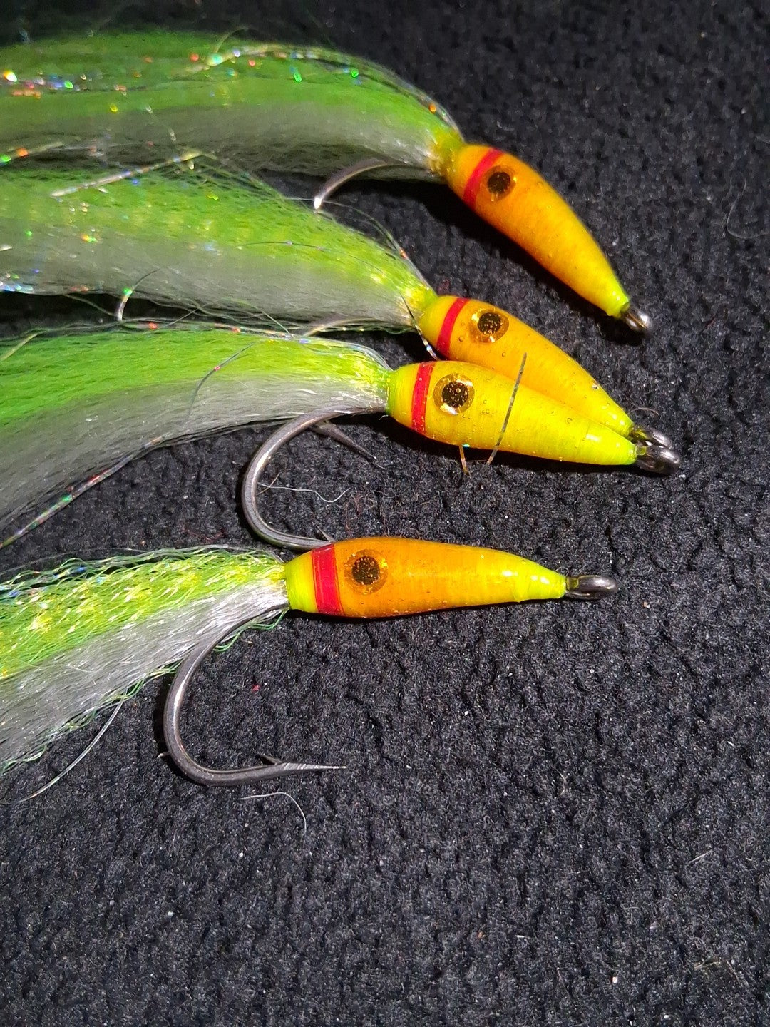 Saltwater Fly Fishing Flies CUDA #3/0 Chartreuse Custom Tied Set