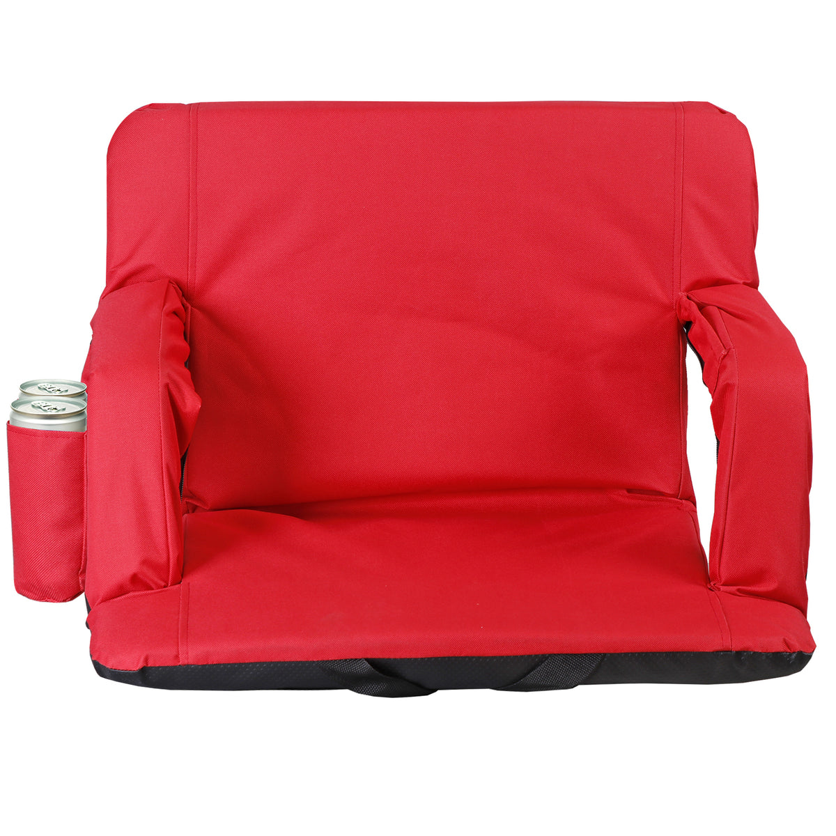 Portable Stadium Seat with Recline & Padded Backrest - Red