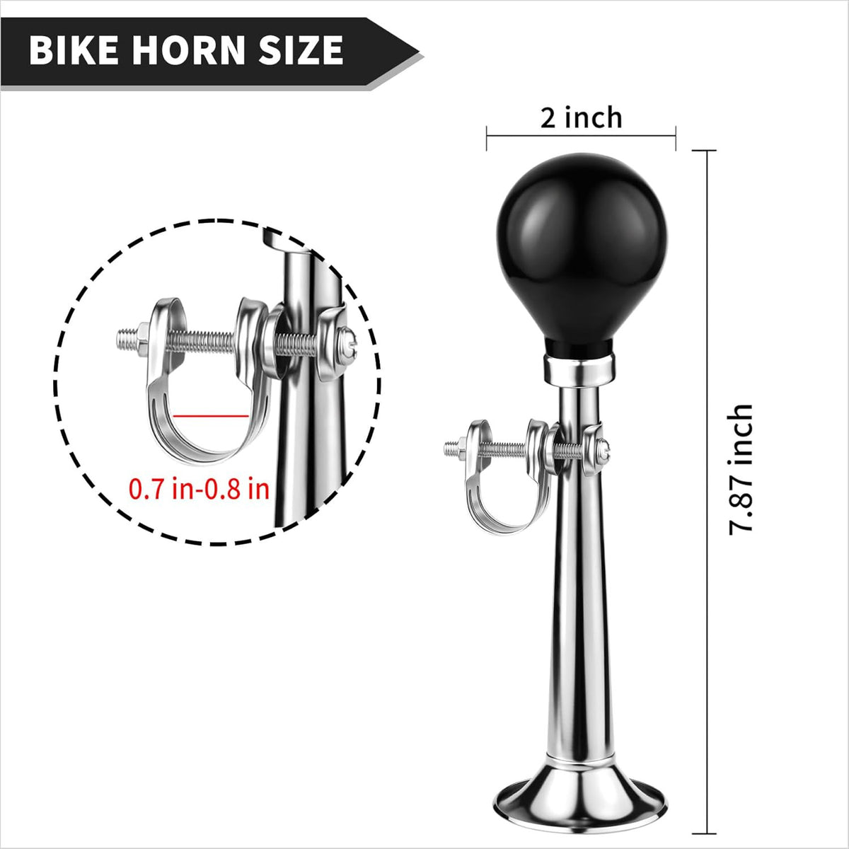 Bike Horn for Adults - Classic Metal Squeeze Clown Horn, Universal Fit