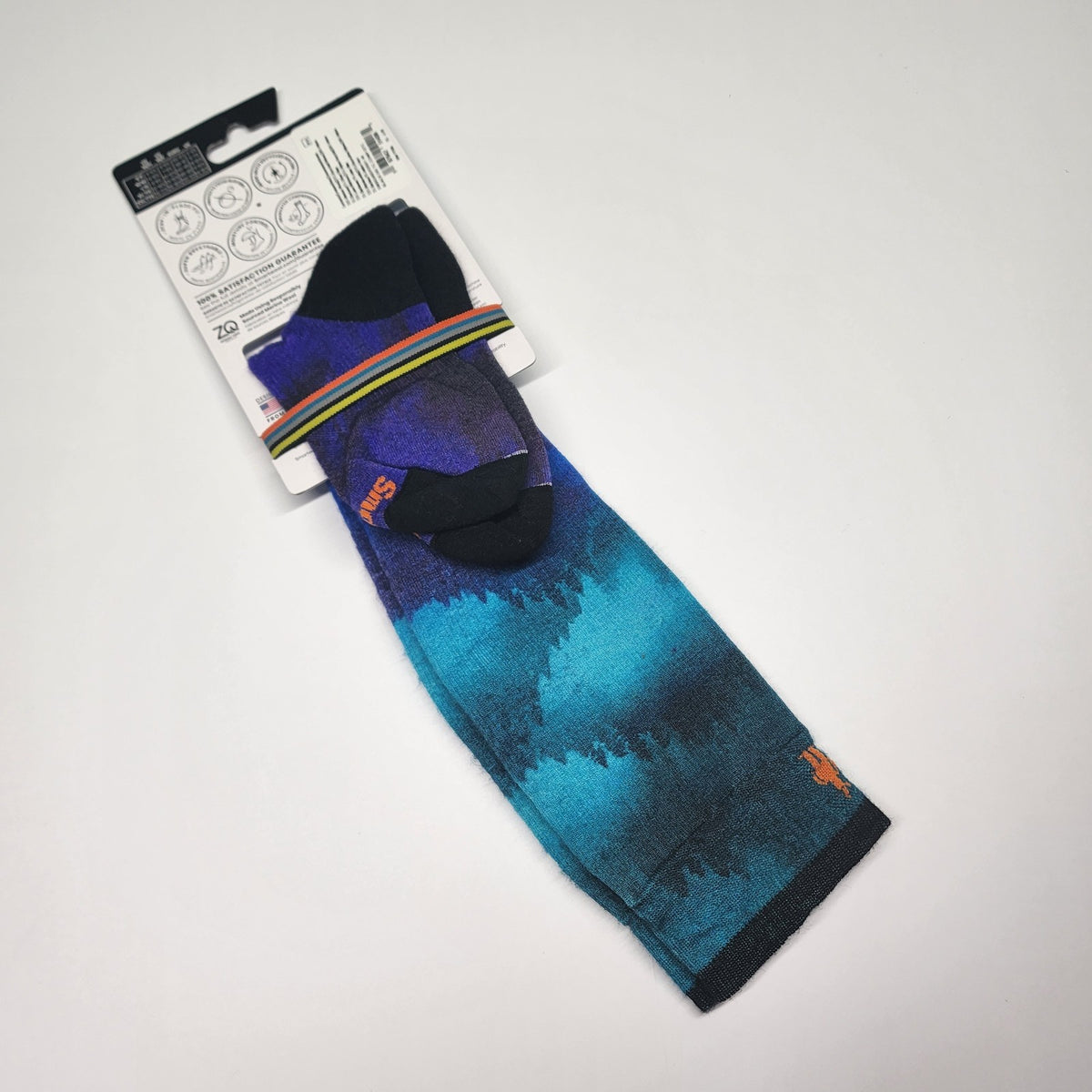Merino Wool Ski Socks with Targeted Compression - Over The Calf, Forest Graphic, Medium