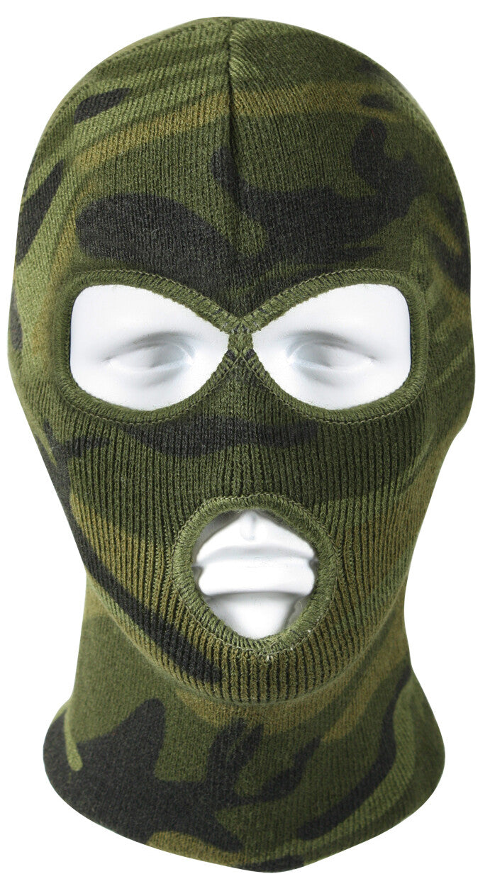 Winter Camouflage Acrylic Face Mask with Ear Holes for Cold Weather Outdoor Activities