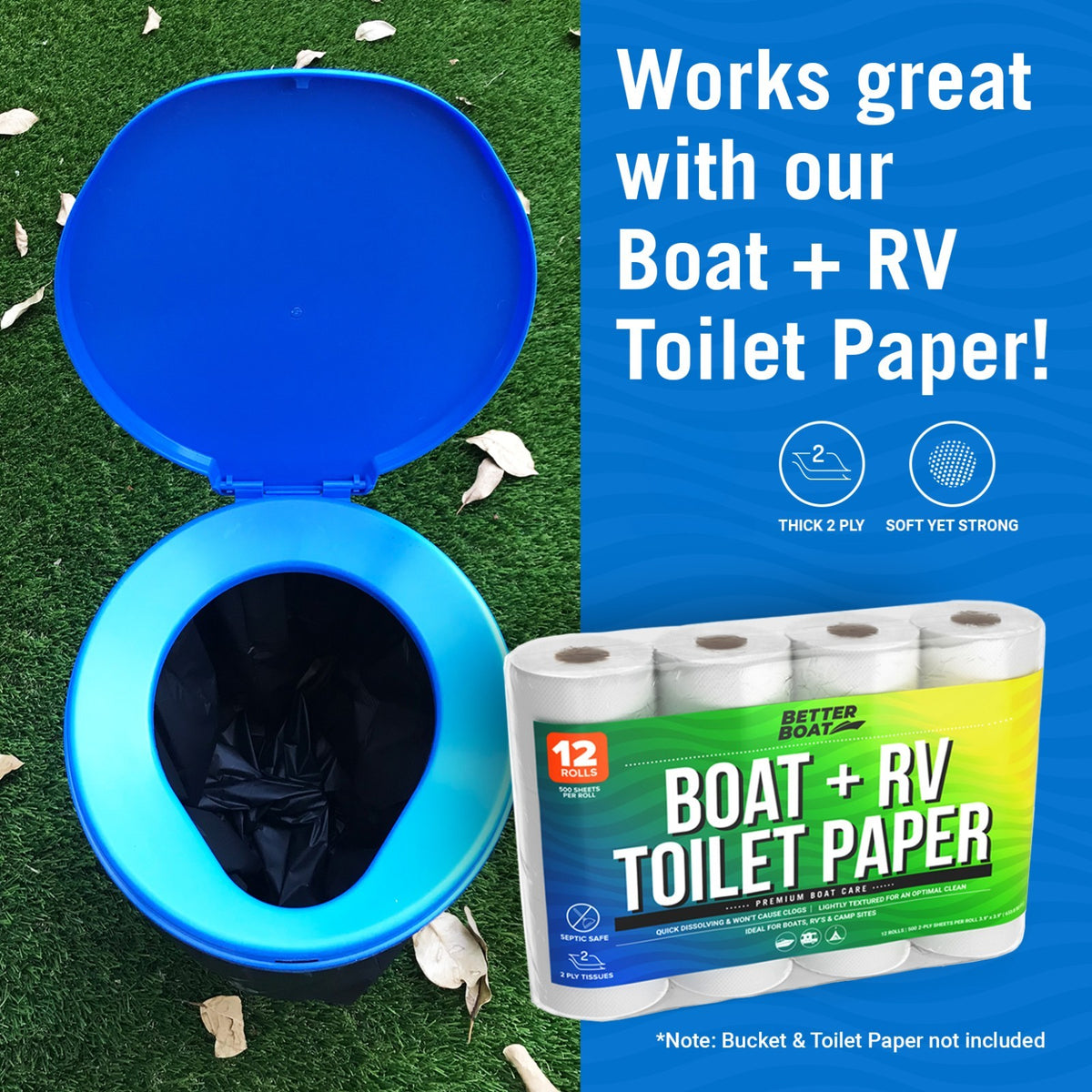 Portable Camping Toilet Seat Set for 5 Gallon Buckets with Lid and Carry Case