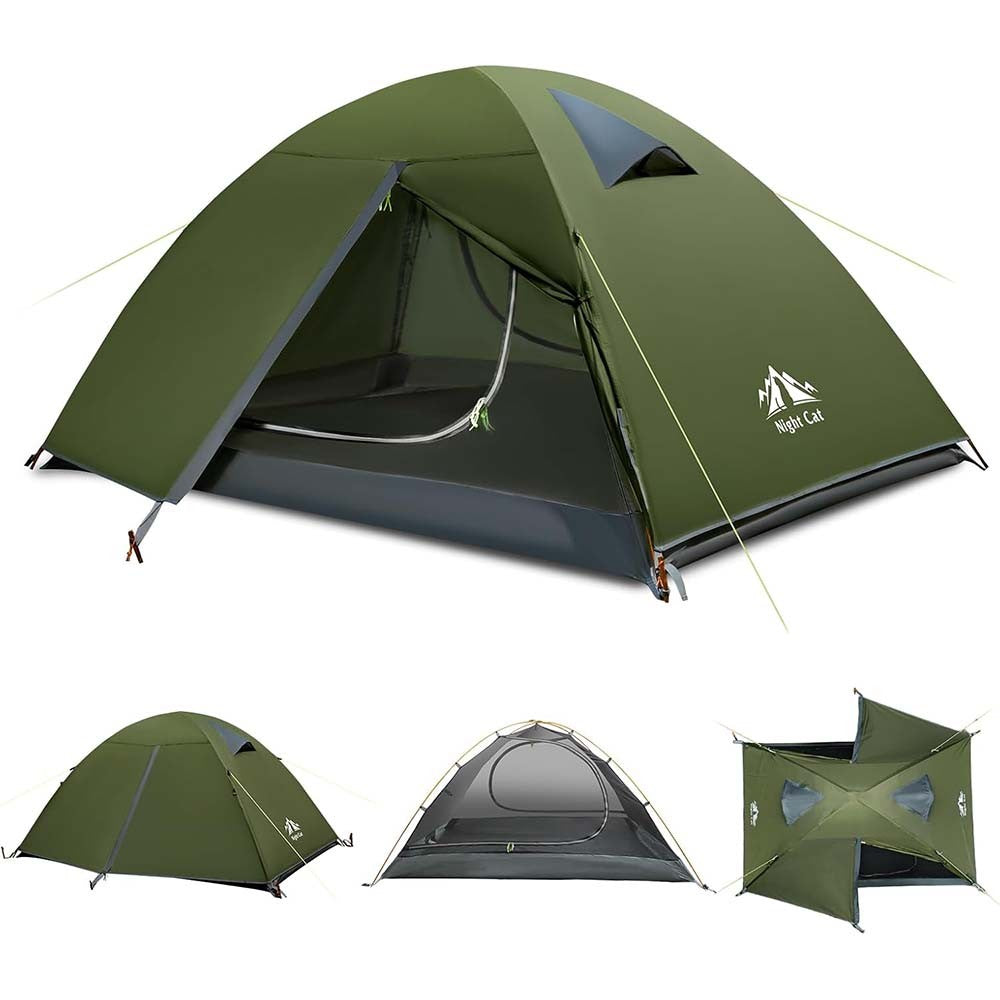 2 Person Waterproof Backpacking Tent with Aluminum Frame for Camping and Hiking