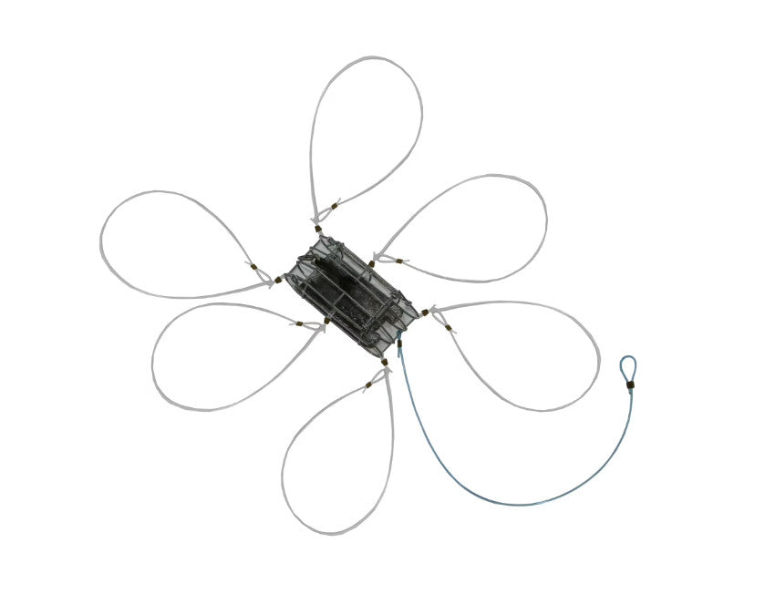 Weighted Crab Snare Trap with 6 Monofilament Loops for Crabbing