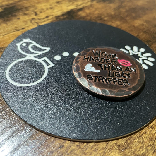 Aged Copper Handcrafted Golf Ball Marker - Custom Personalization