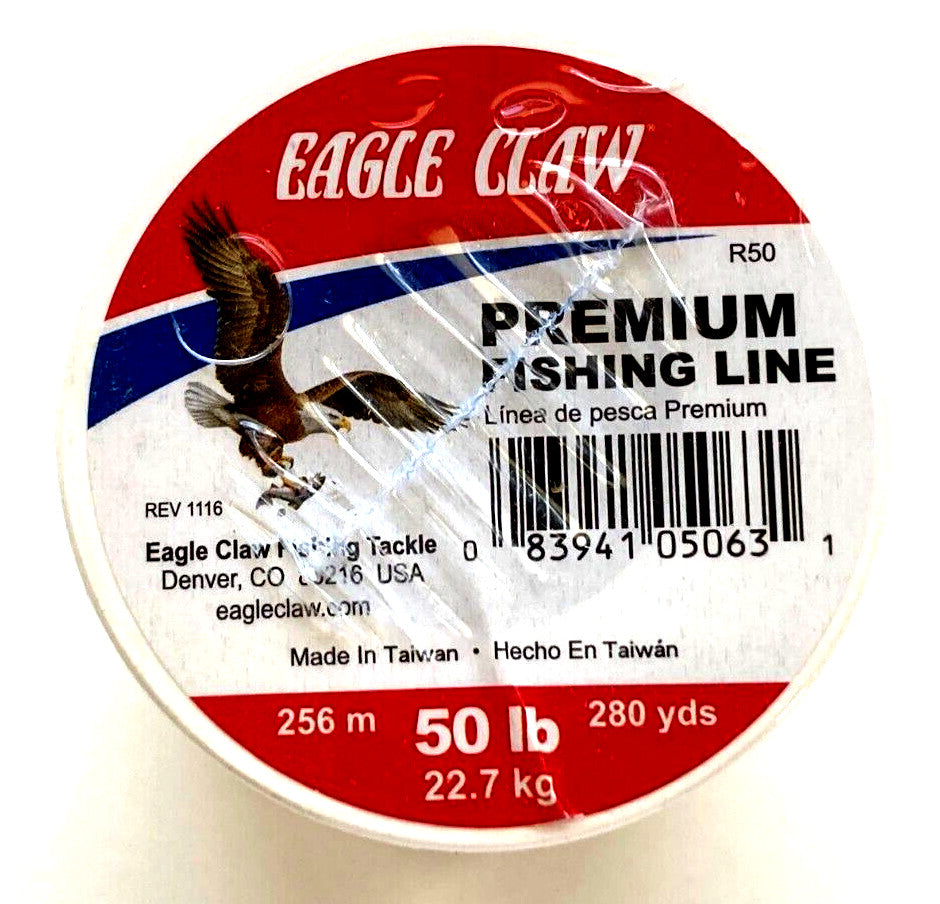 Premium Monofilament Fishing Line 50lb Test Clear 280 Yards Spool