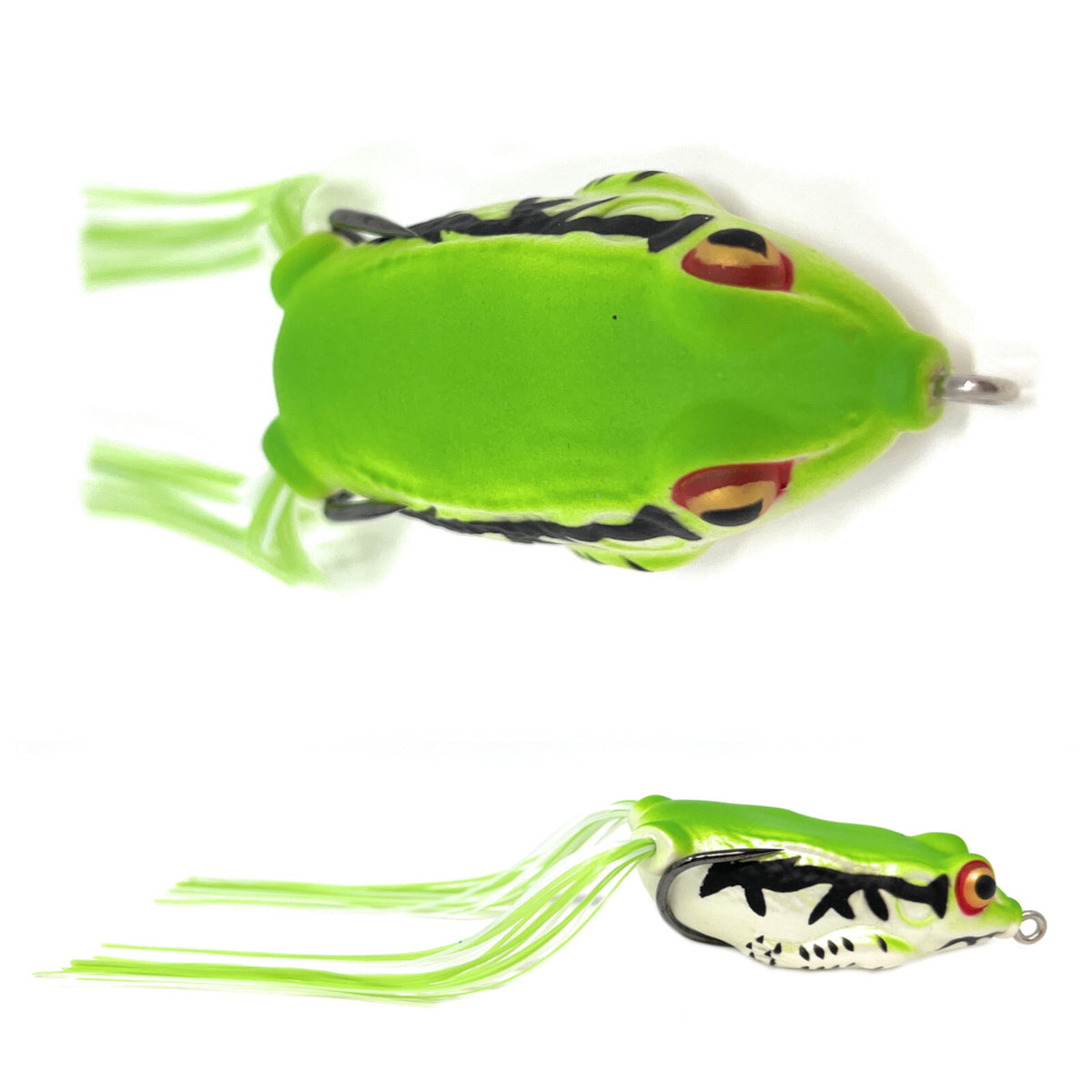 Topwater Bass Fishing Frogs 2.5 Inch 2 Pack - Weedless Hollow Body Lures
