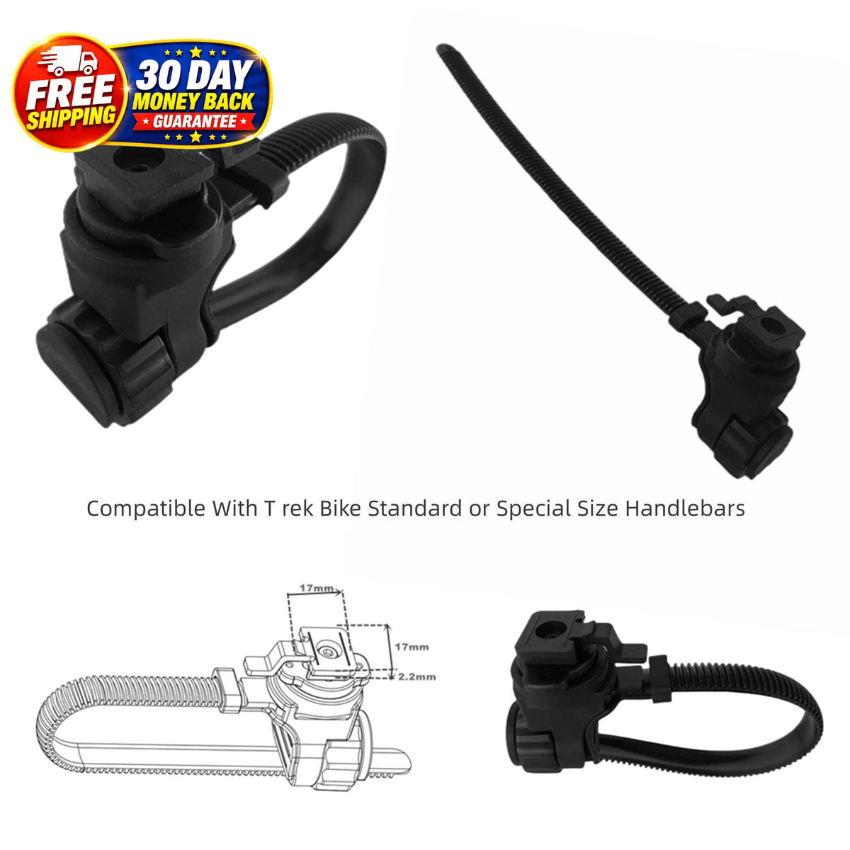 Bike Light Mount Compatible with Trek Bontrager Ion Pro RT - Adjustable Handlebar Strap