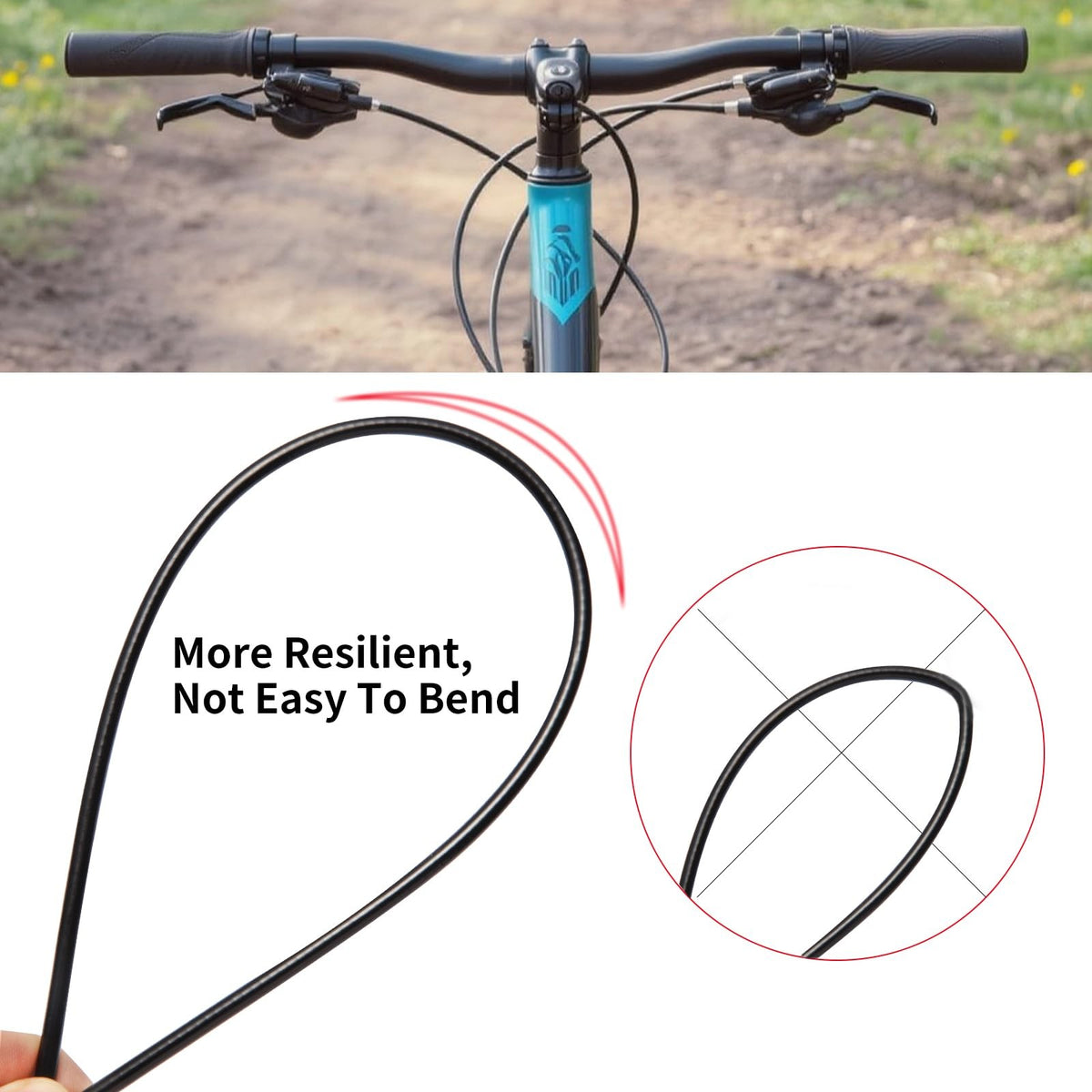 Universal 5mm Bicycle Brake Cable Housing 3m with End Caps for Mountain & Road Bikes