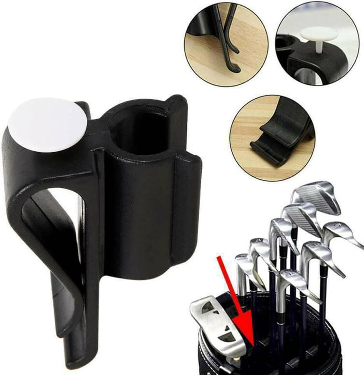 Golf Putter Clip & Ball Marker - Bag Mount Clamp Holder