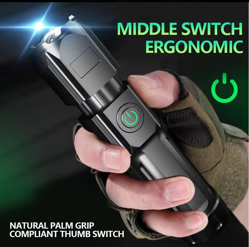 Rechargeable 990000LM LED Tactical Flashlight Zoomable Portable Torch