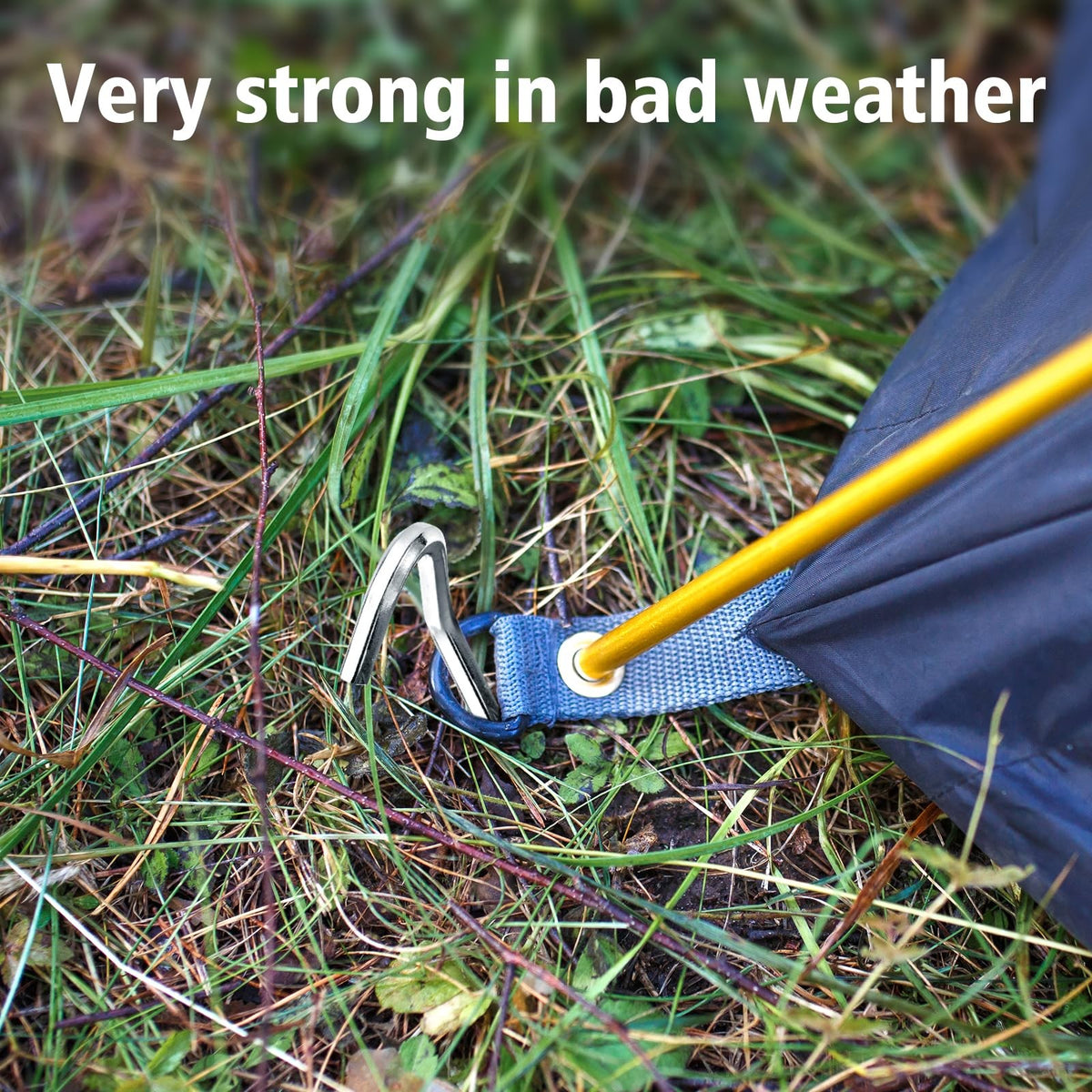20 Pack Aluminum Tent Stakes with Hooks - Outdoor Camping Ground Anchors