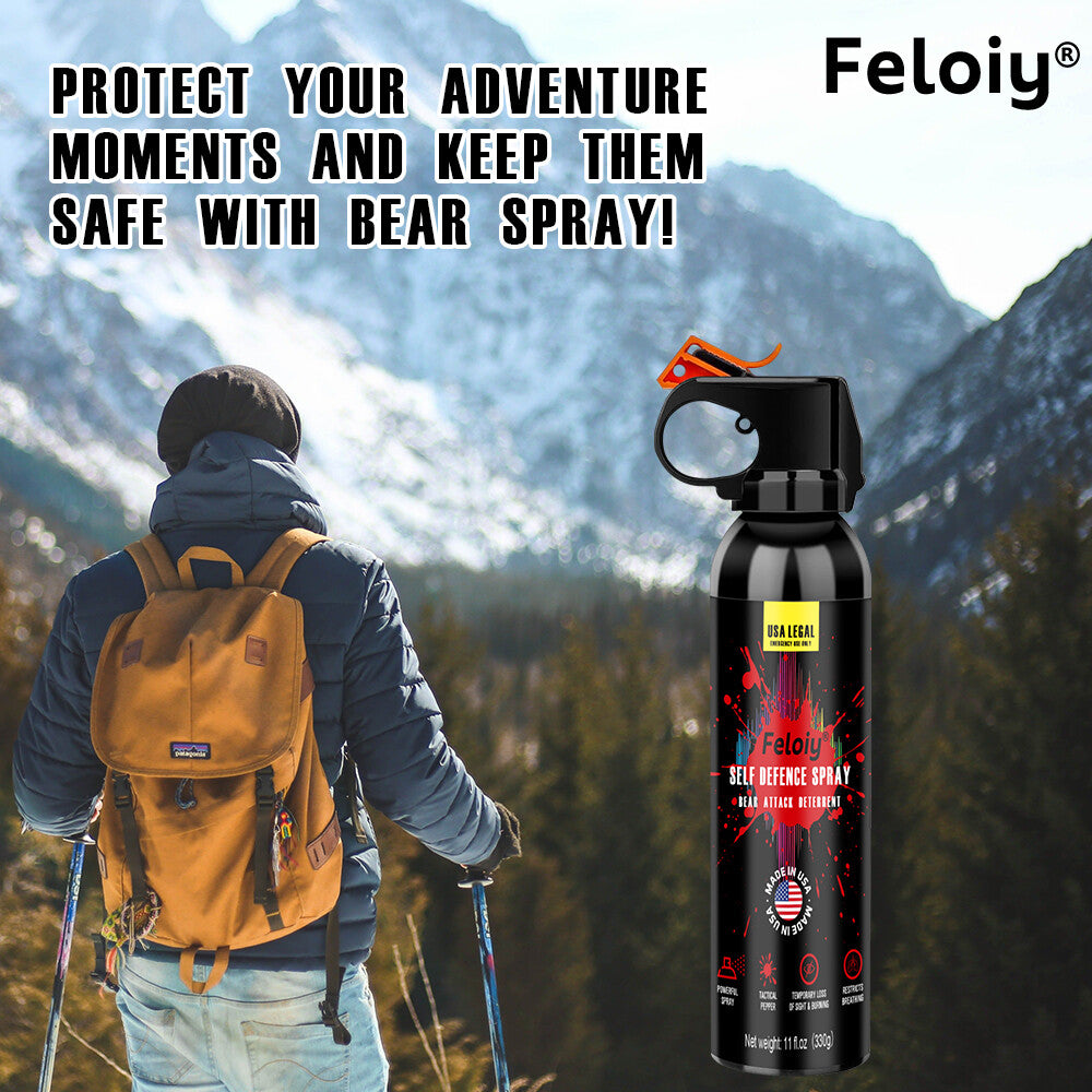 Self Defense Bear Spray with Holster 11oz - Animal Attack Deterrent, Legal & Environmentally Safe