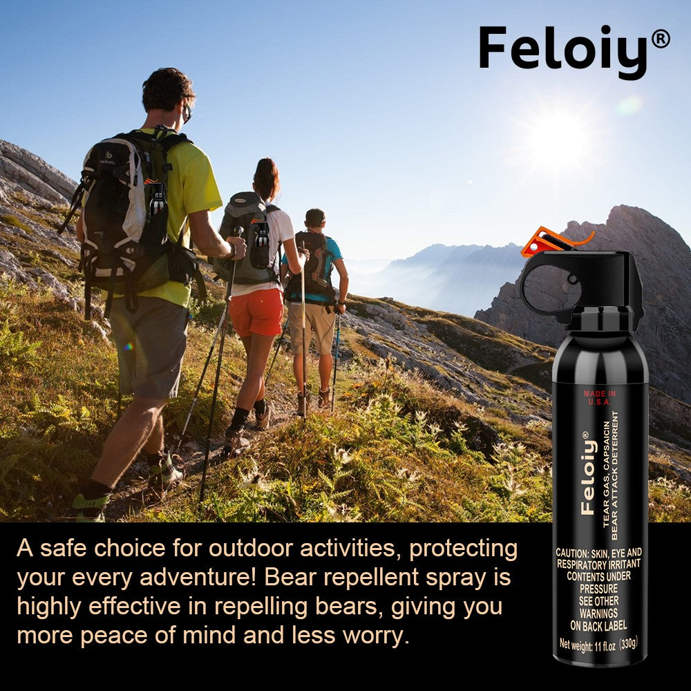 Bear Spray Self Defense with Holster - 11oz Wildlife Deterrent for Camping