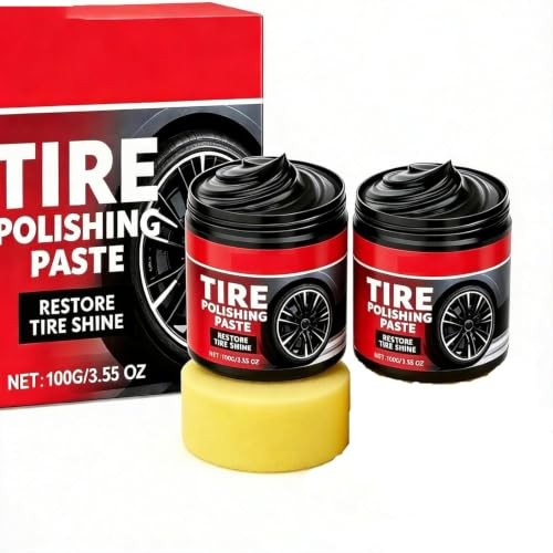 Car Tire Shine with Sponge - Glossy Tire Coating & Polishing Paste