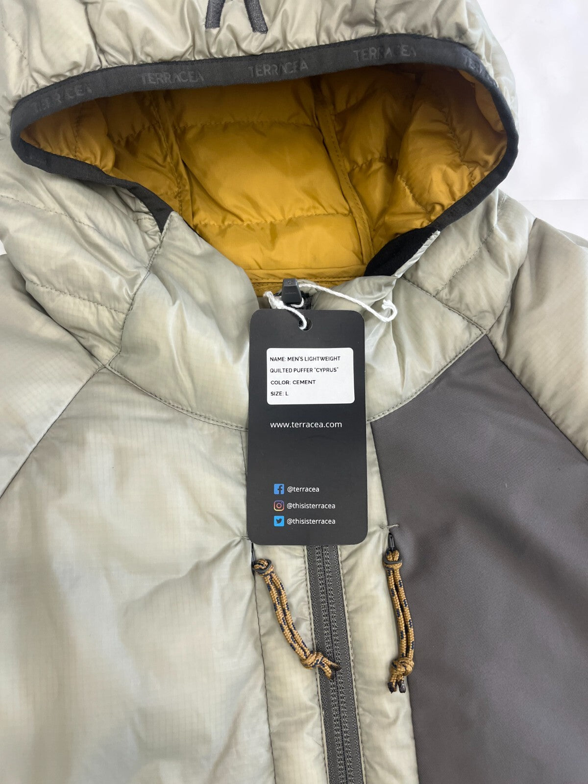 Men's Puffer Winter Ski Jacket - Gray Quilted Insulated Coat with DWR