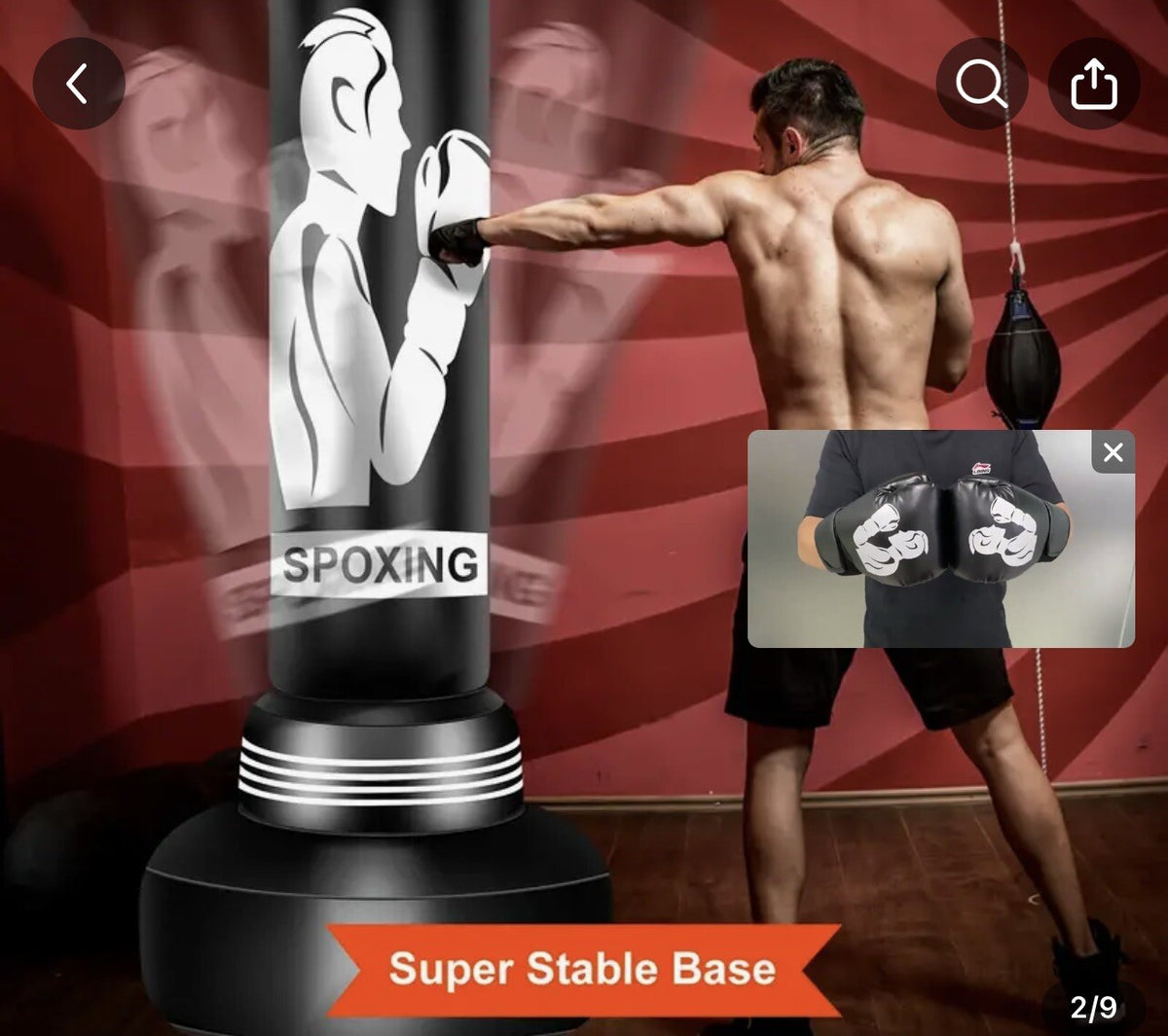 Freestanding Heavy Boxing Punching Bag with Stand and Gloves for Training