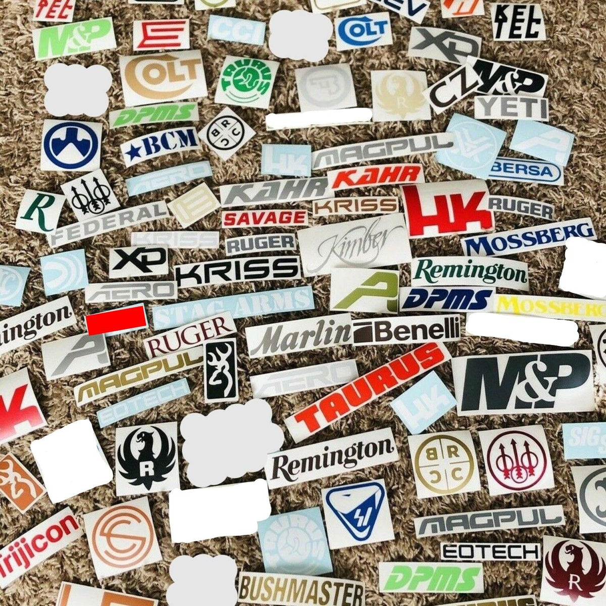 15-Pack Gun & Hunting Rifle Pistol Military Sticker Decal Set - Random Brands