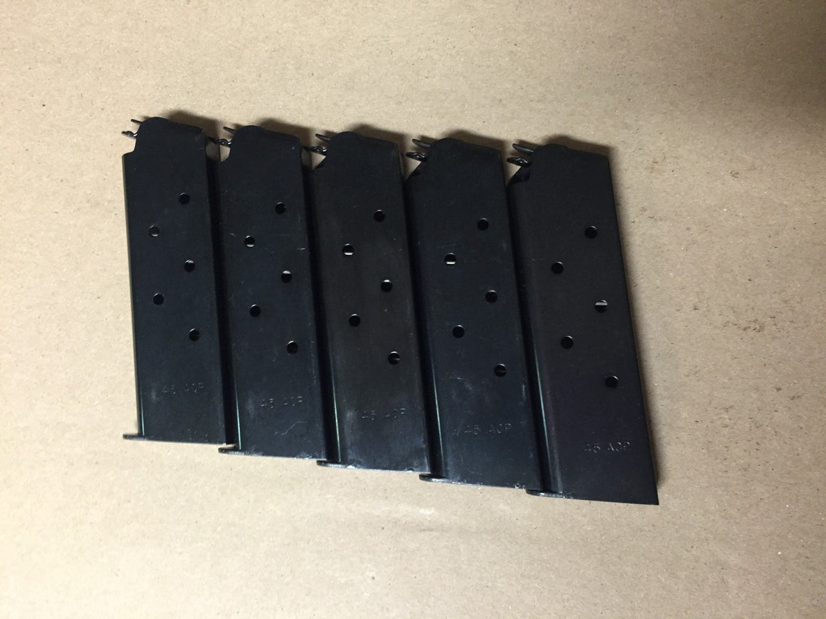 1911 Magazines 5-Pack Blue Steel .45 Cal Military-Style 7-Shot Mags