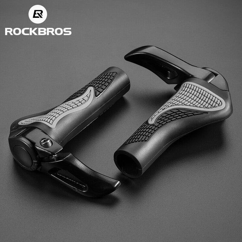Mountain Bike Rubber Handlebar Grips Lock-On Shockproof Dustproof 130mm Black