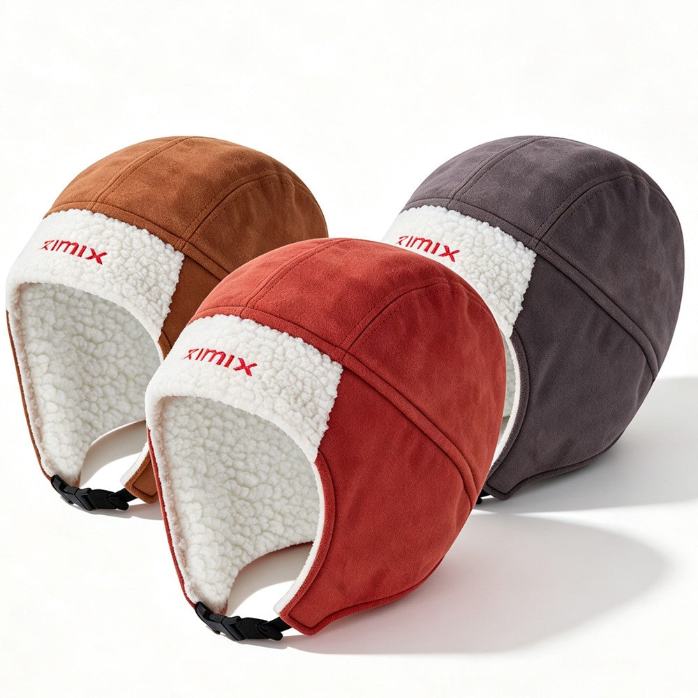 Winter Fleece Ski Hat with Ear Flaps Windproof Thermal Cap for Cold Weather
