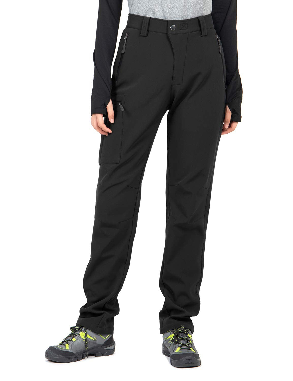 Water-Resistant Fleece-Lined Women's Hiking Pants - Size Medium