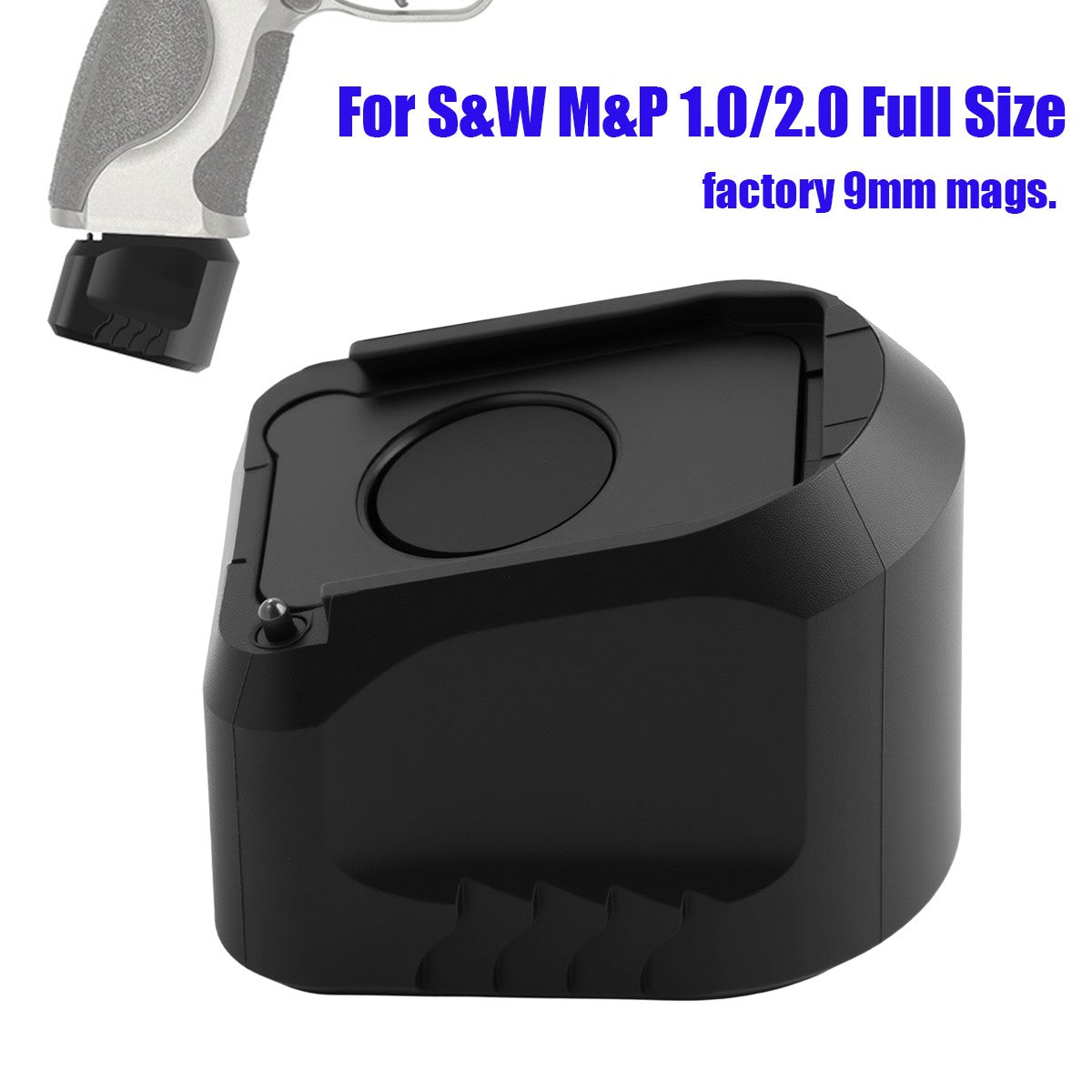 Black Extended Base Plate for Smith & Wesson M&P 1.0/2.0 Full Size Magazines