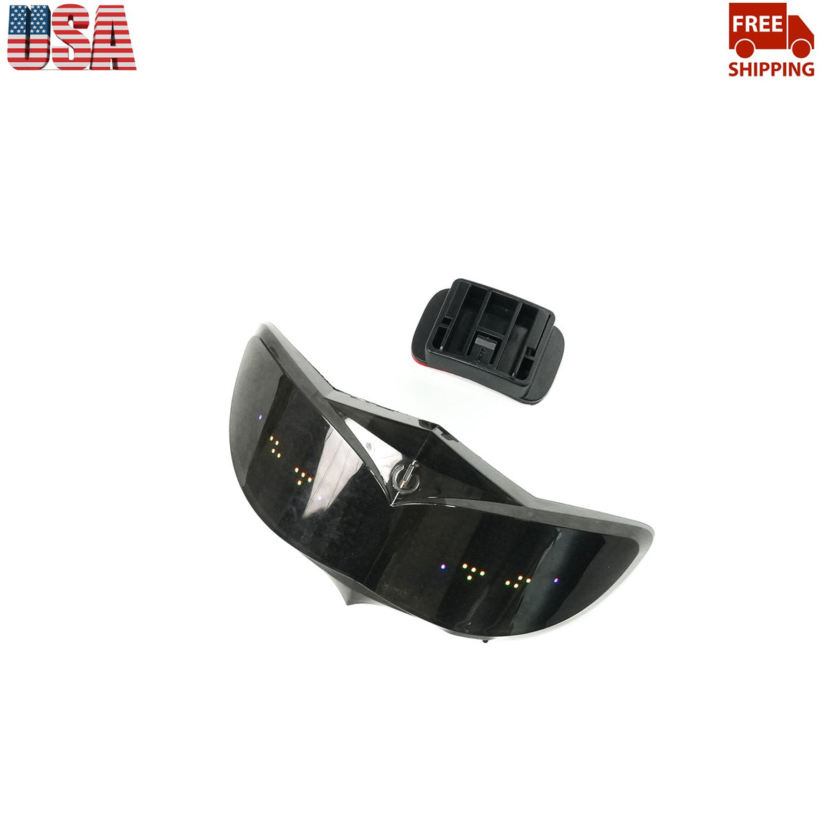 Bluetooth LED Helmet Light for Motorcycle Safety Customizable Pixel Signal Lamp