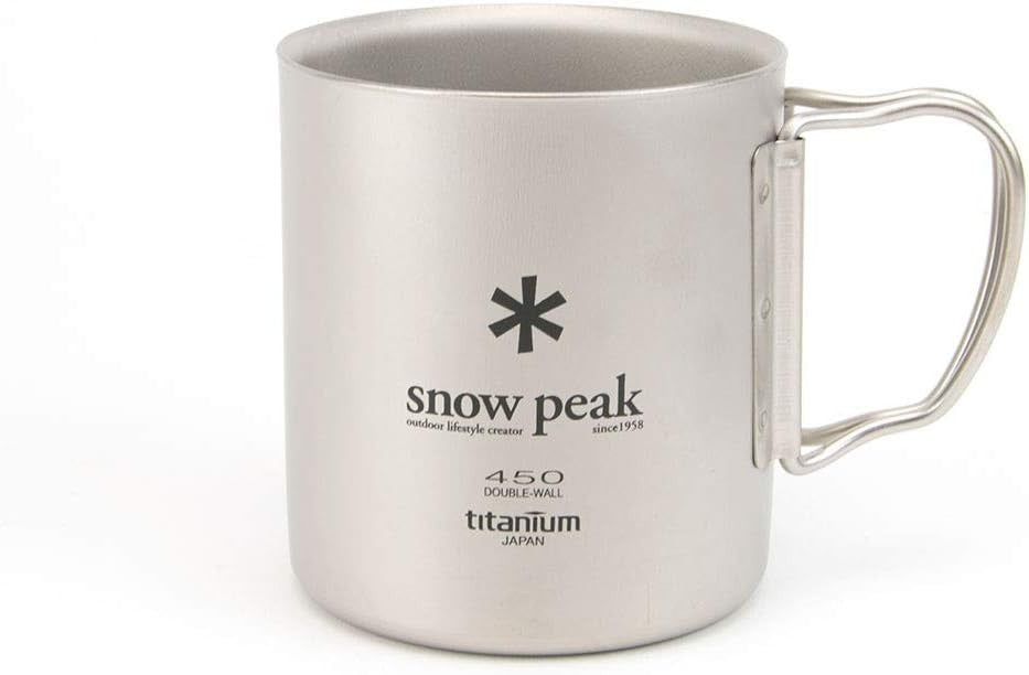 Titanium Double Wall Insulated Travel Mug 450ml Lightweight Drinking Cup
