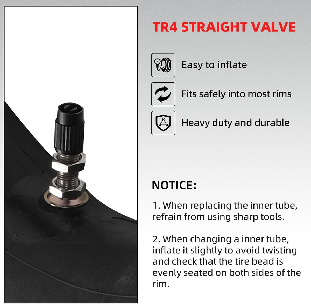 Heavy Duty 21-Inch Dirt Bike Inner Tube for Off-Road Motorcycles - 90/90-21, 80/100-21 Sizes