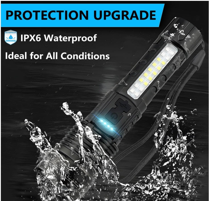 Super Bright Rechargeable LED Flashlight 90,000 Lumens, 7 Modes, Waterproof - 2 Pack
