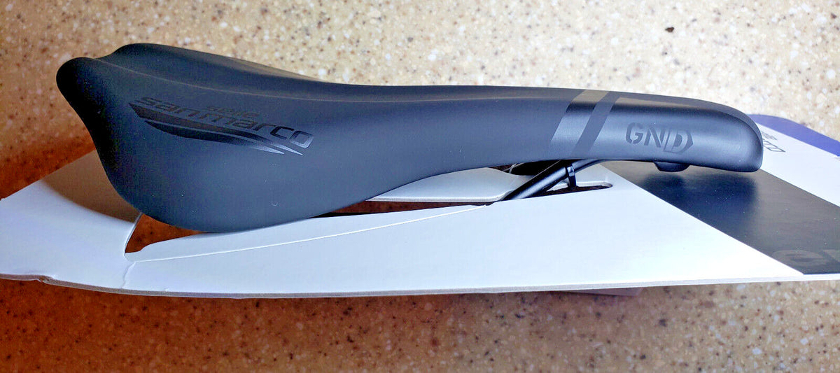 Wide Bicycle Saddle Black - Full Fit GND Model, 262mm x 145mm, 222g