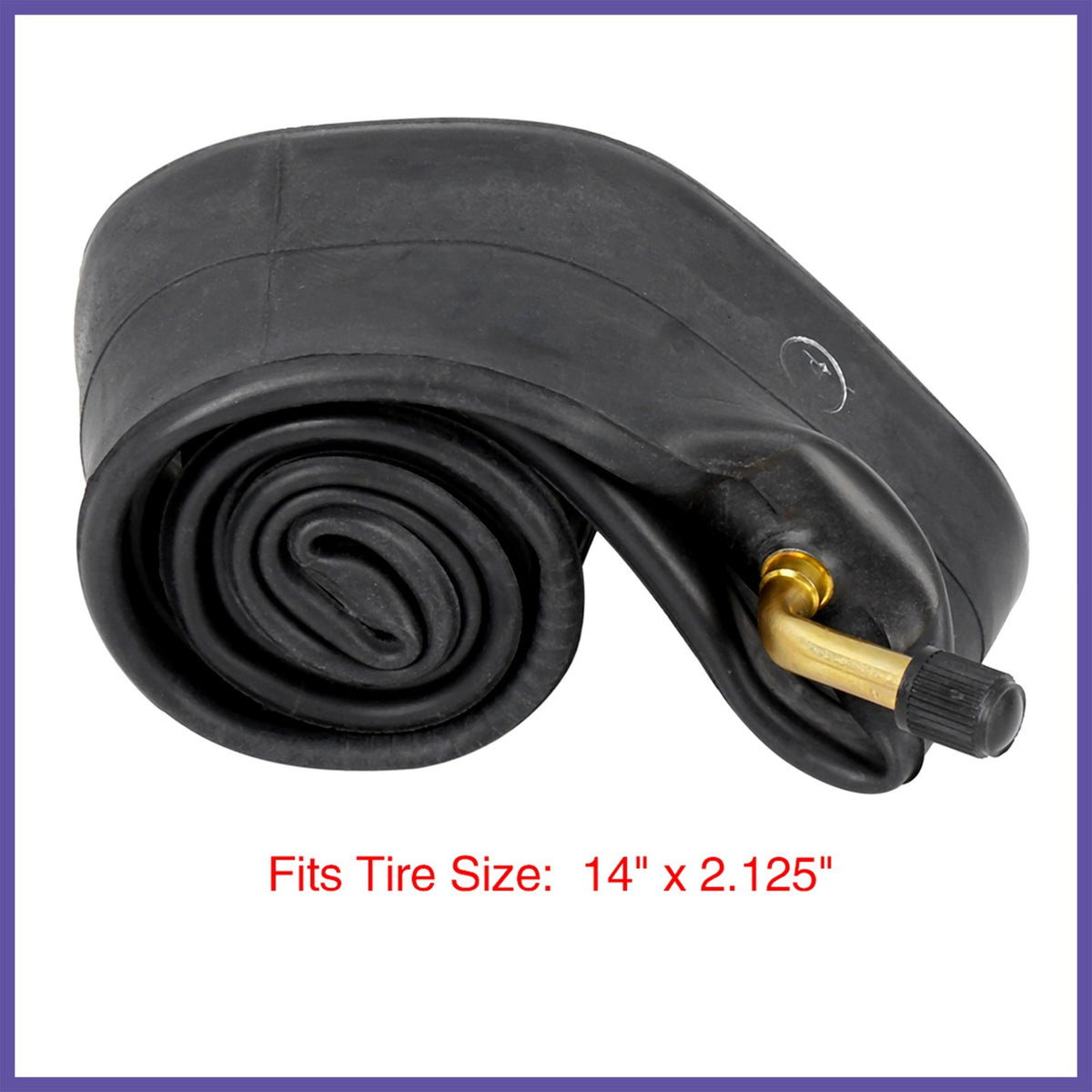 14x2.125 Inch Bicycle Inner Tube with Bent US Valve for MTB, Road, Folding Bikes