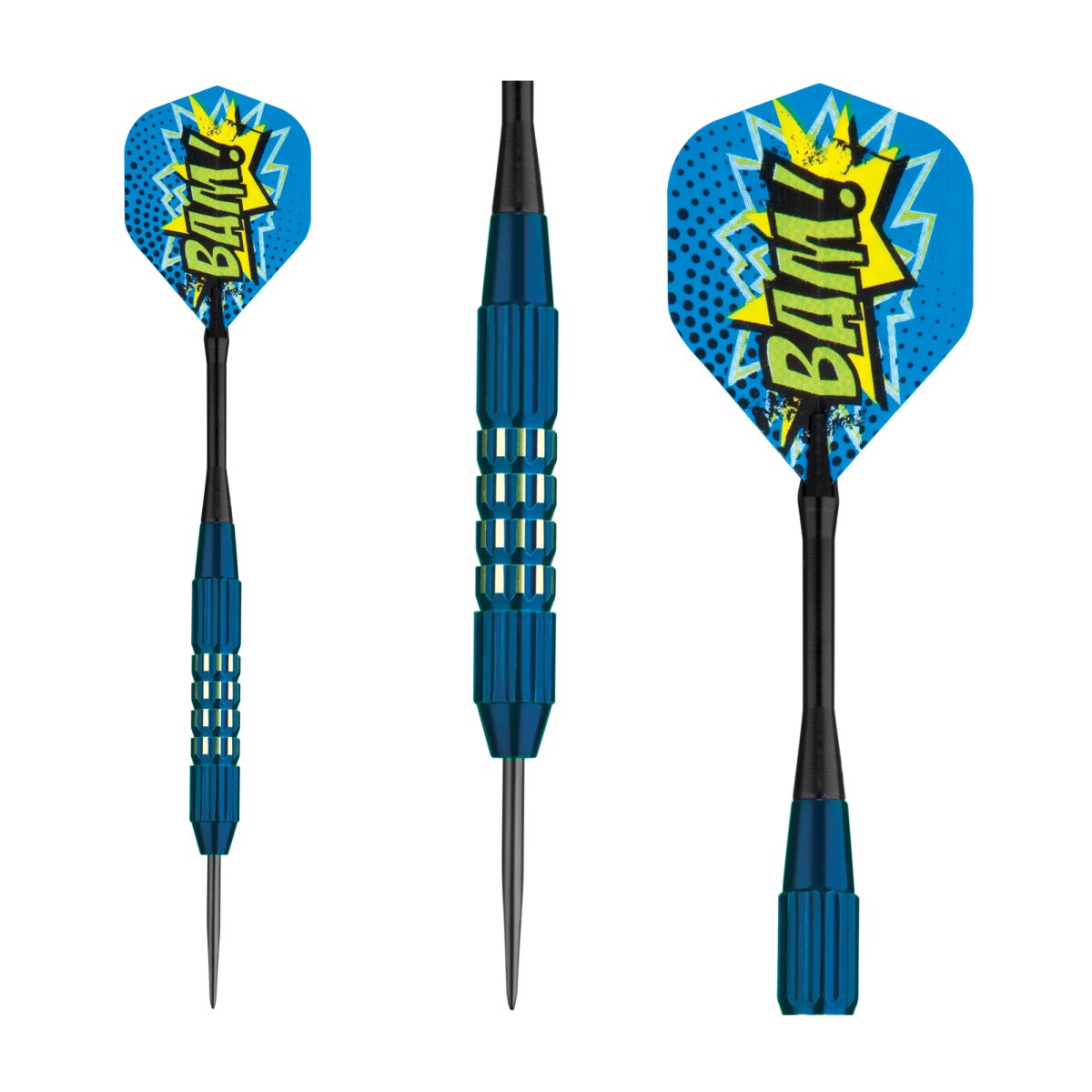 Viper Comix Steel Tip Darts, 22g - Blue, Set of 3 with Flights & Extras