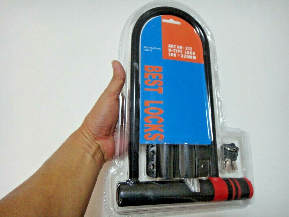 Heavy Duty Bicycle Motorcycle Scooter U Lock 12x5.25 Inch Anti-Theft Security