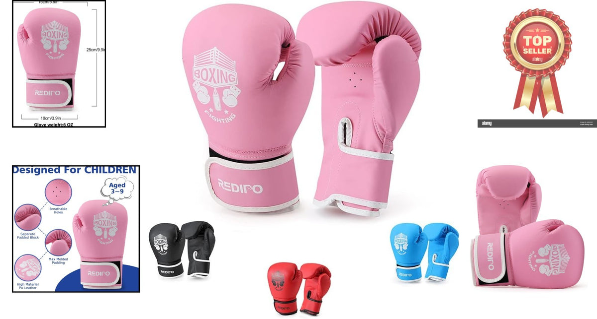 Kids Boxing Gloves 6oz with Adjustable Closure for Ages 3-9