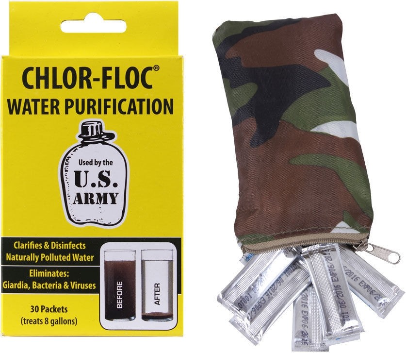 GI Water Purification Powder Packets - Military-Grade Water Treatment Tablets