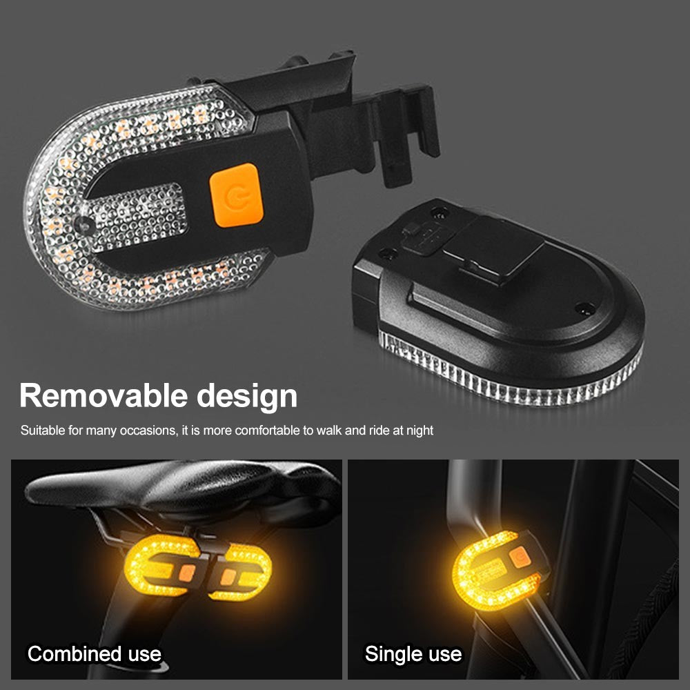 Bike Turn Signal Lights 2-Pack USB Rechargeable Front Rear with Remote