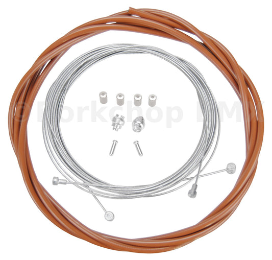 Bicycle Brake Cable Kit for Drop Bar Road Bikes Saddle Brown - Universal Fit