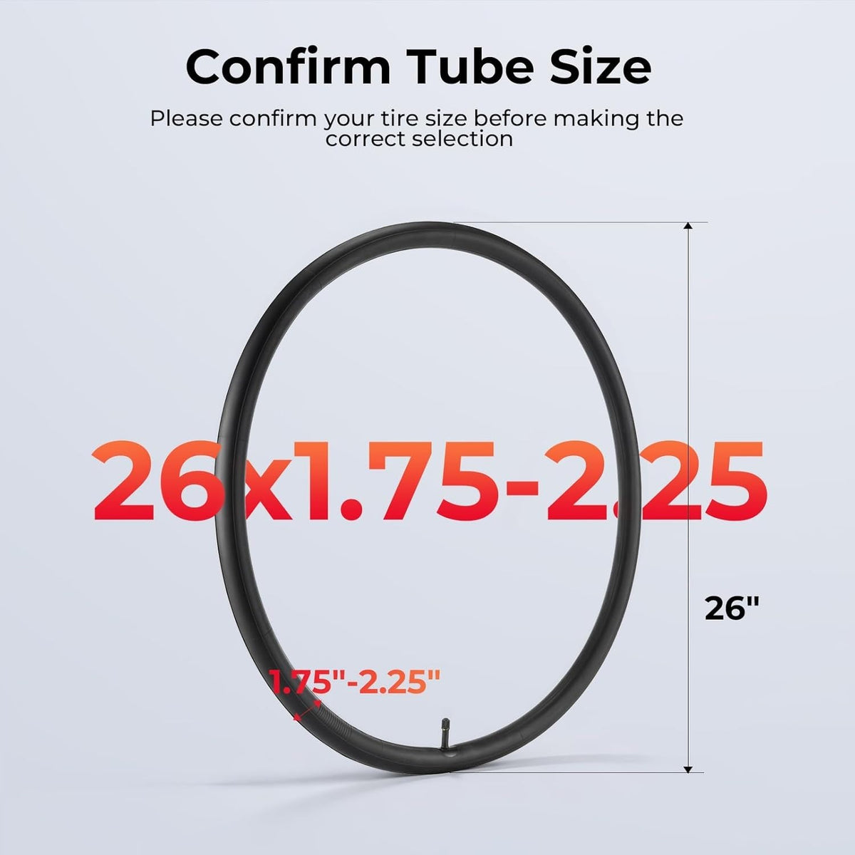 Heavy Duty Bike Inner Tubes 26 Inch - 35mm Schrader Valve, 2 Pack