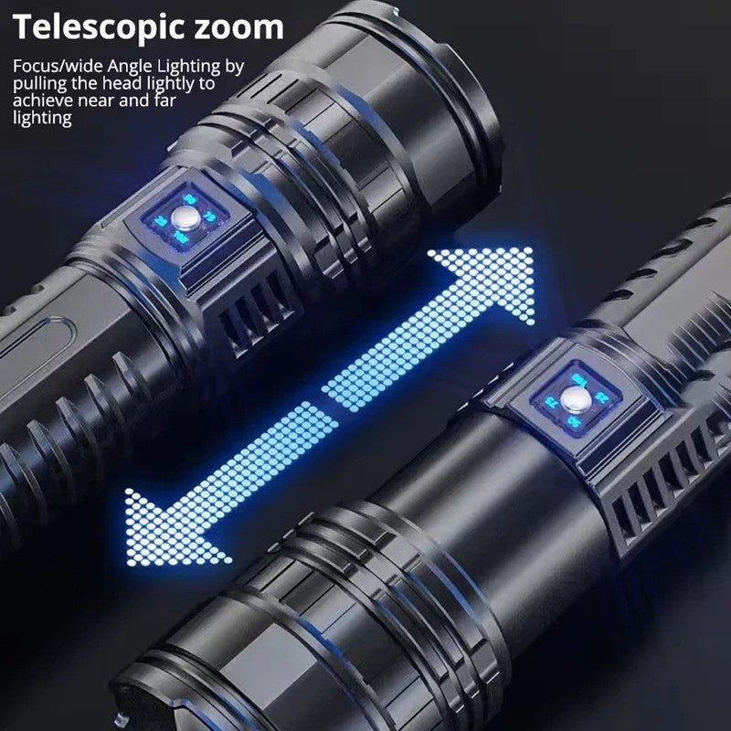 Rechargeable LED Flashlight Tactical Torch Zoomable Waterproof Camping Hunting