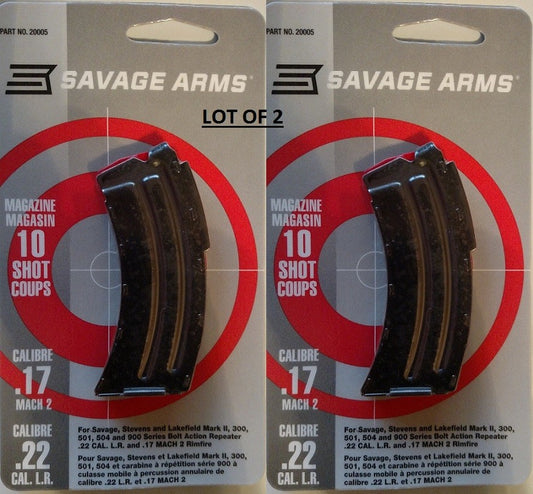 Savage Arms .22LR and 17HM2 10-Round Bolt Action Magazine Set of 2