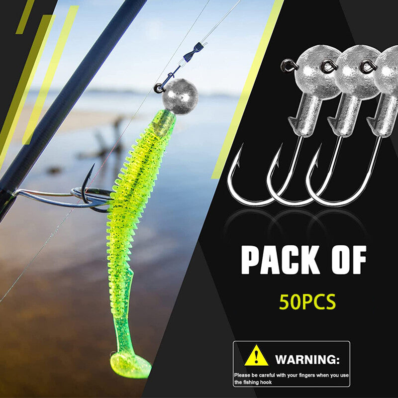 100Pcs Lead Jig Heads Fishing Hooks for Crappie Bass Lures Tackle