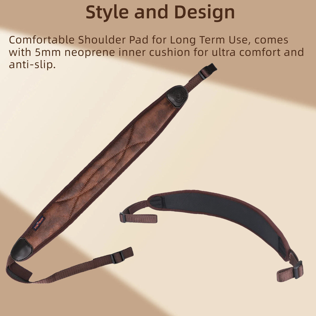 Neoprene Padded Rifle Sling with NonSlip 2 Point Gun Strap for Hunting