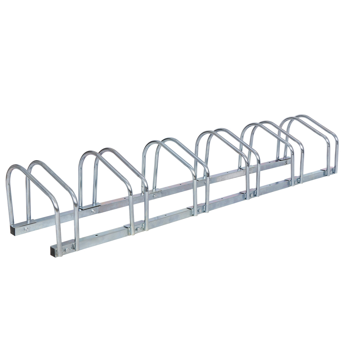 Adjustable Bicycle Floor Parking Rack Stand for Indoor Outdoor Storage - Holds 6 Bikes