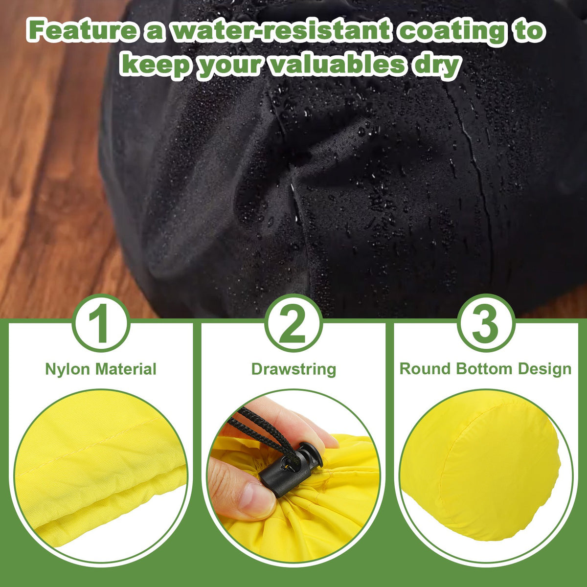 Waterproof Nylon Storage Sack 12x24 Inch Camping & Travel Organizing Bag