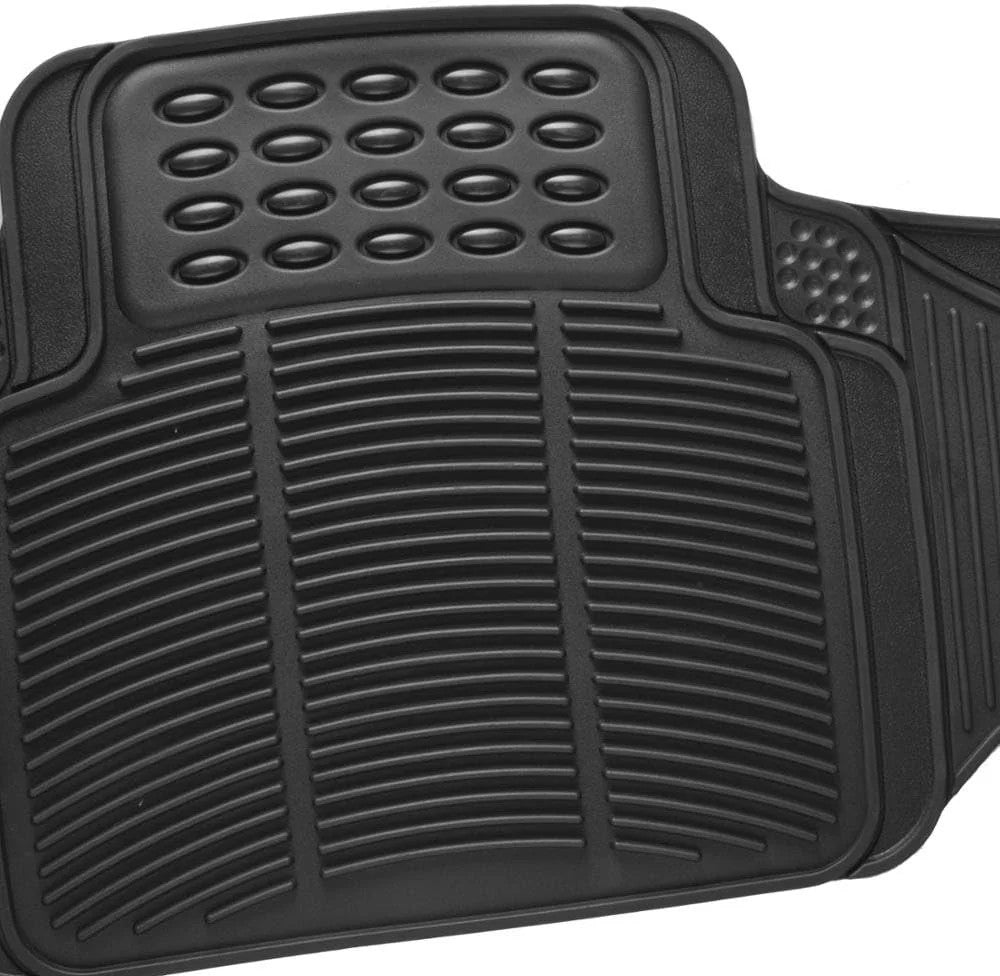 Heavy Duty Rubber Rear Floor Mats for Vehicles - All Weather Trimmable, Non-Slip Protection