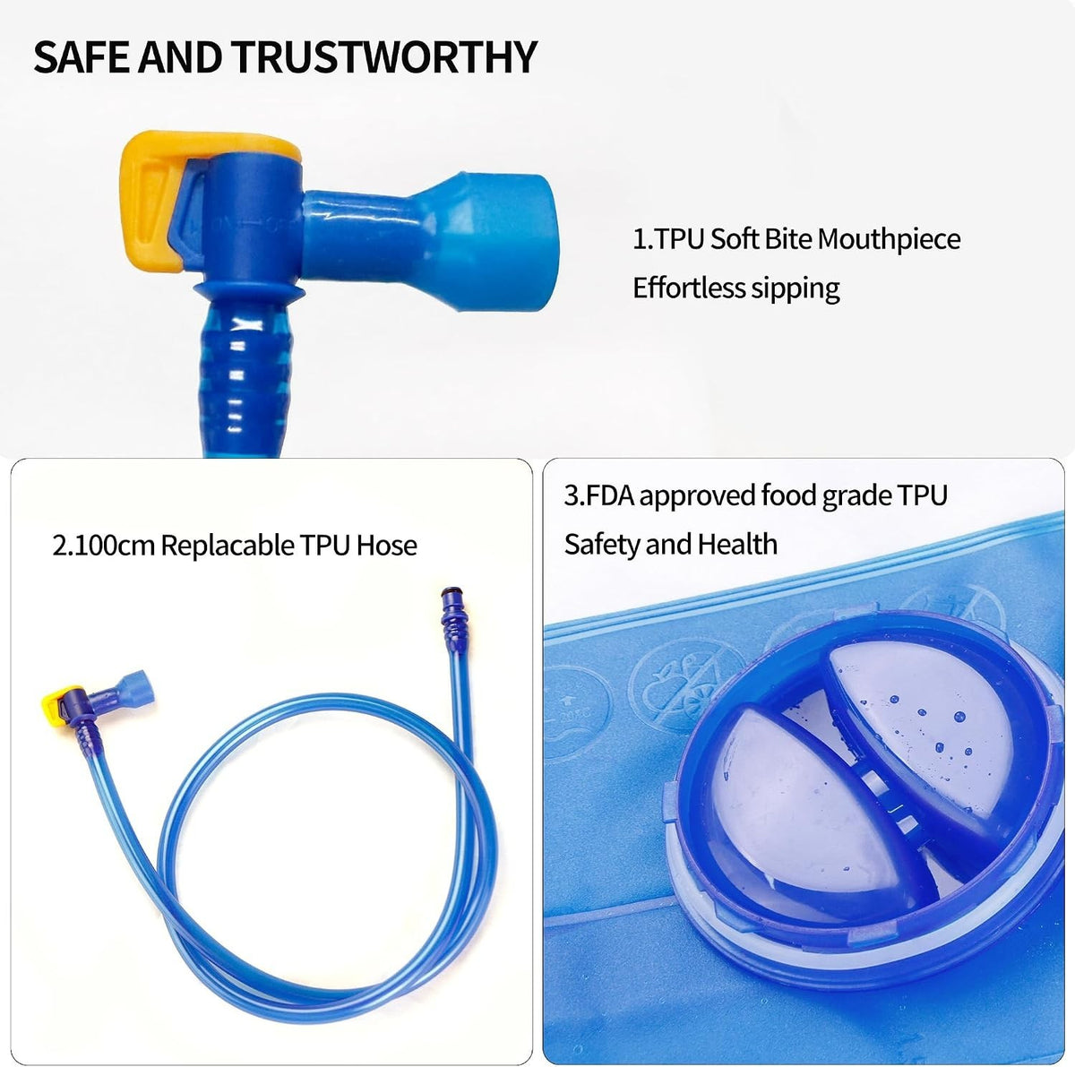 Hydration Bladder Water Reservoir 1.5L-3L for Hiking Camping Backpack