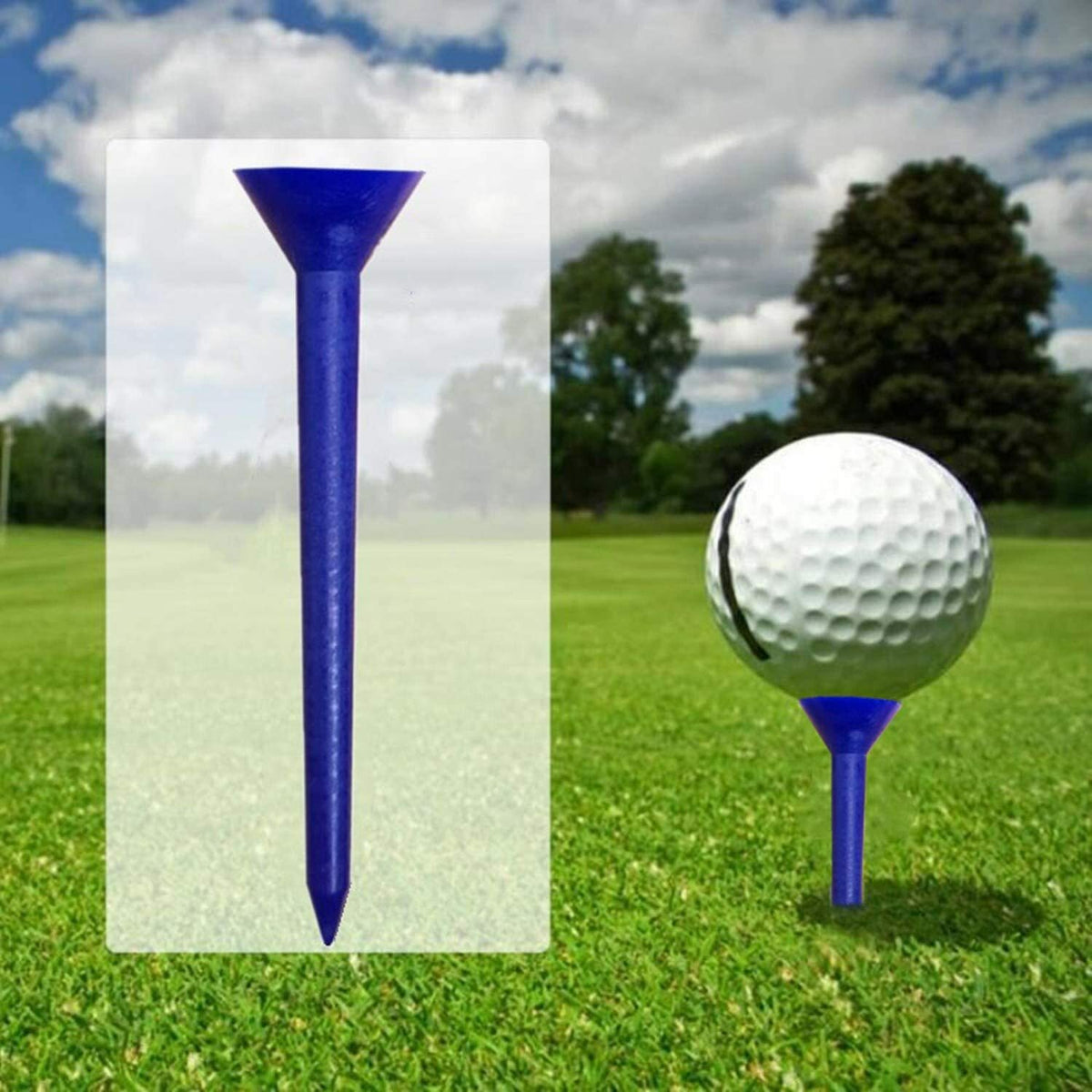 Durable 70mm Plastic Golf Tees Pack of 60 - Unbreakable, Stable Design